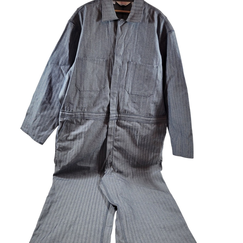 NWOT Vintage Walls Coveralls Men 2XL Tall Blue Herringbone MasterMade Jumpsuit